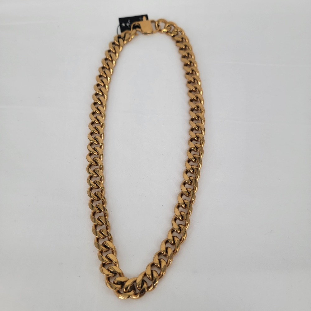 Talidara Gold Chunky Cuban Link Chain Necklace Curb Statement Clasp 22.5in $365